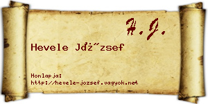 Hevele József névjegykártya